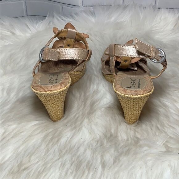 Born Gold Leather Slingback Espadrilles Sz 6 - Picture 3 of 6